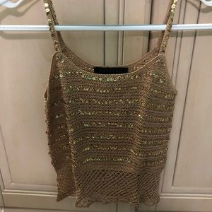 Express gold beaded crop top